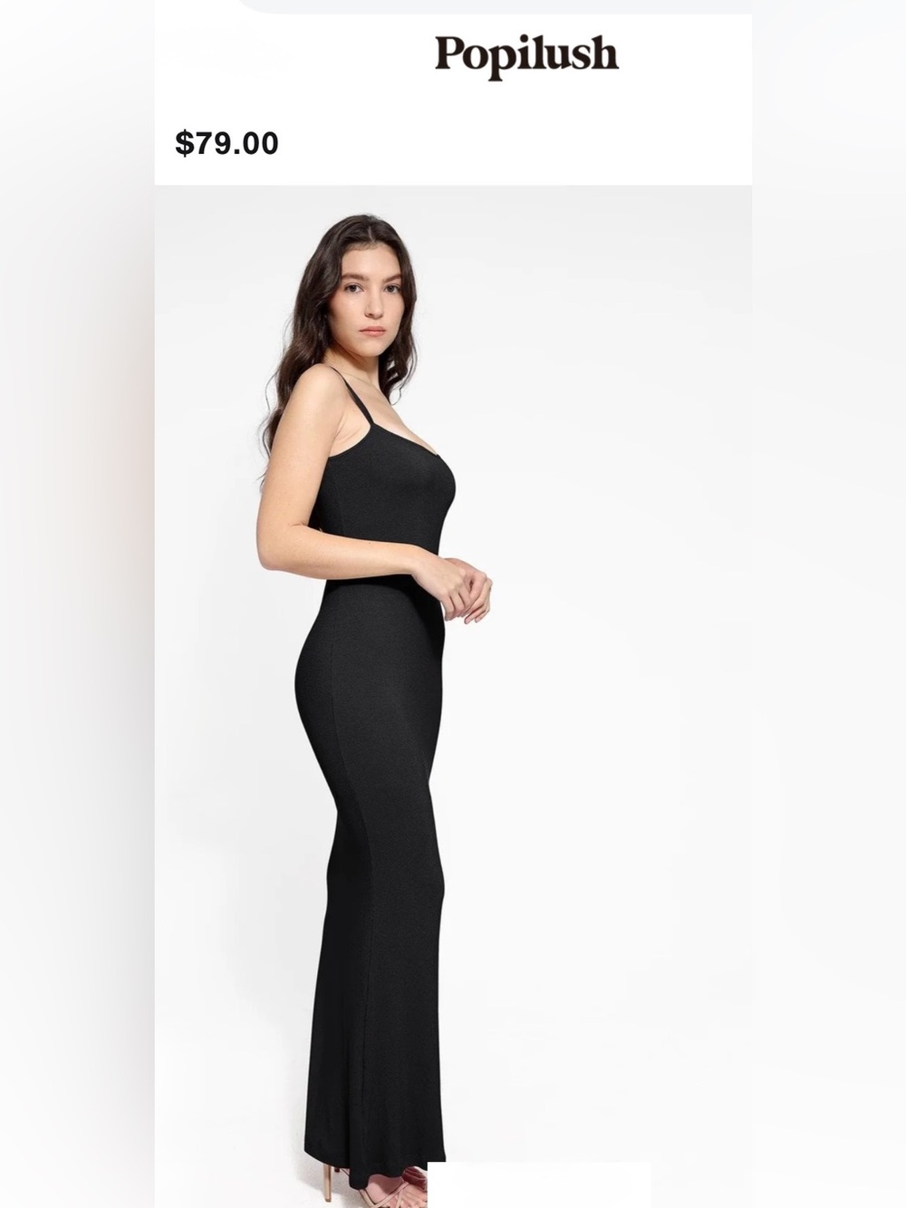 Popilush Black Maxi Dress,  Bodycon- size XL